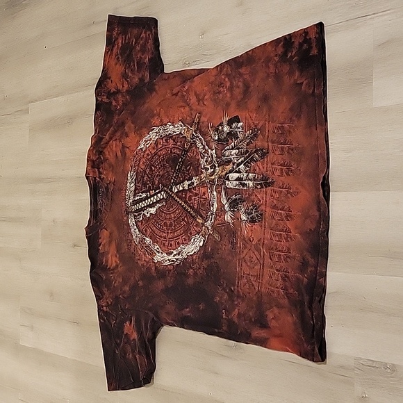 Vintage The Mountain tie dye peace pipes t-shirt. Size XXL. Red and black. - Picture 1 of 6